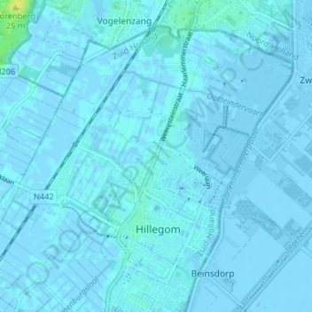 Topografische Karte Weerestein, Höhe, Relief