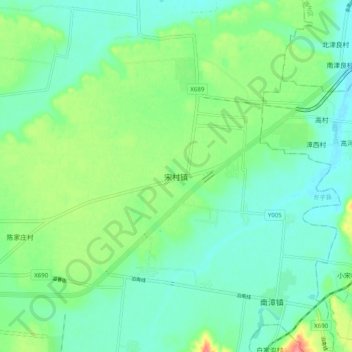 Topografische Karte 宋村镇, Höhe, Relief