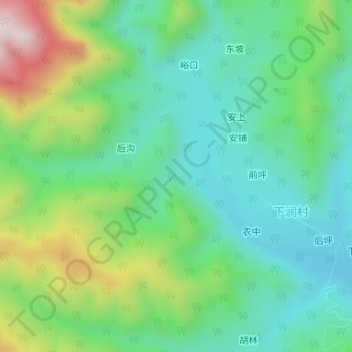 Topografische Karte 河南, Höhe, Relief