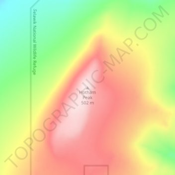 Topografische Karte Hotham Peak, Höhe, Relief