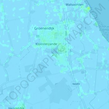 Topografische Karte Hoek en Bosch, Höhe, Relief