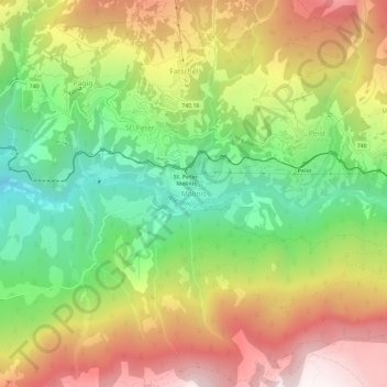 Topografische Karte Molinis, Höhe, Relief