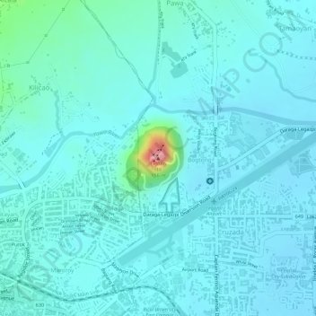 Topografische Karte Ligñon Hill, Höhe, Relief
