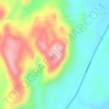 Topografische Karte Mount Burstall, Höhe, Relief