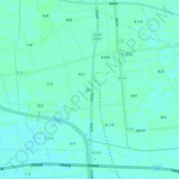 Topografische Karte 楼房, Höhe, Relief