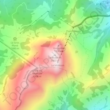 Topografische Karte Moléson, Höhe, Relief
