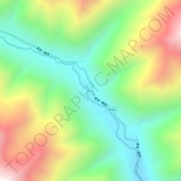 Topografische Karte 中谷, Höhe, Relief