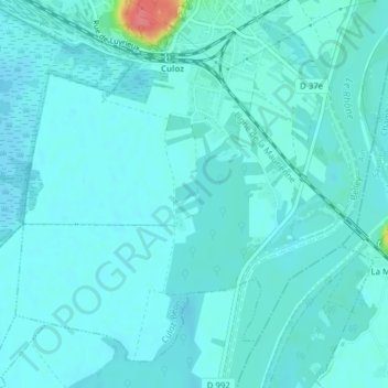 Topografische Karte Les Eterpey, Höhe, Relief