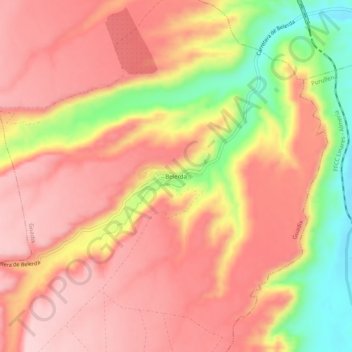 Topografische Karte Belerda, Höhe, Relief