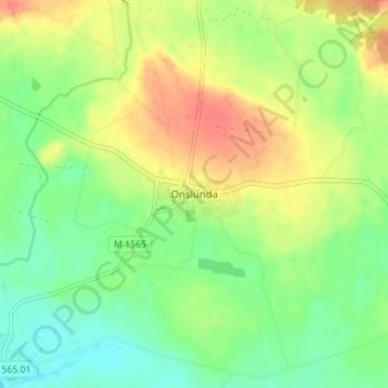 Topografische Karte Onslunda, Höhe, Relief