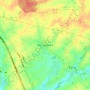 Topografische Karte Sart-à-Rèves, Höhe, Relief