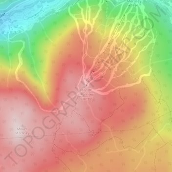 Topografische Karte Mount Morrisey, Höhe, Relief