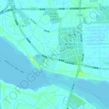 Topografische Karte 南华村, Höhe, Relief