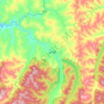 Topografische Karte 山门镇, Höhe, Relief