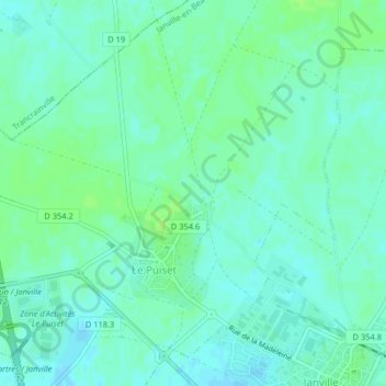 Topografische Karte Le Boel, Höhe, Relief