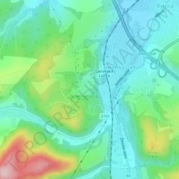 Topografische Karte Na Pleš, Höhe, Relief