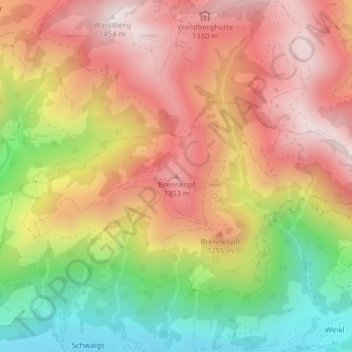 Topografische Karte Panoramaweg, Höhe, Relief