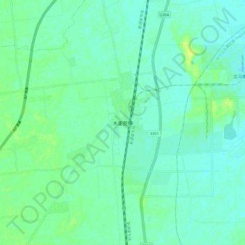Topografische Karte 木里图镇, Höhe, Relief