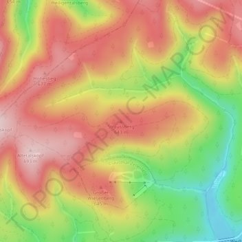 Topografische Karte Straussberg, Höhe, Relief
