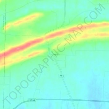 Topografische Karte El Paso, Höhe, Relief