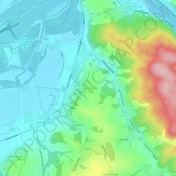 Topografische Karte Edramsberg, Höhe, Relief