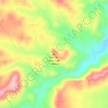 Topografische Karte Yellow Mountain, Höhe, Relief