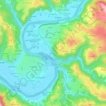Topografische Karte Le Crucifix, Höhe, Relief
