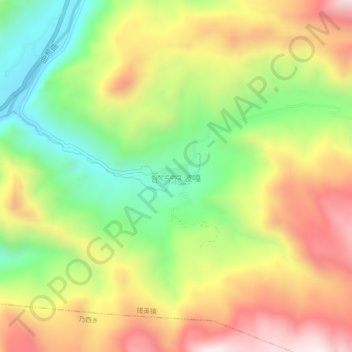 Topografische Karte 波嘎, Höhe, Relief