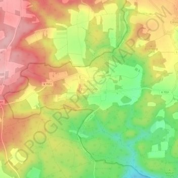 Topografische Karte Egelfingen, Höhe, Relief