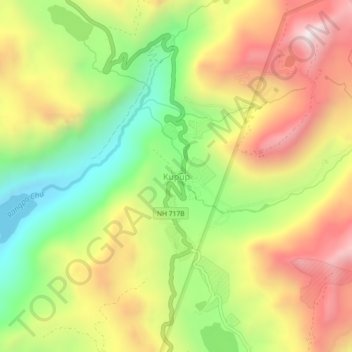 Topografische Karte Kupup, Höhe, Relief