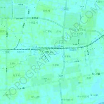 Topografische Karte 柴村, Höhe, Relief