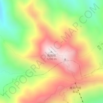 Topografische Karte 祝融峰, Höhe, Relief