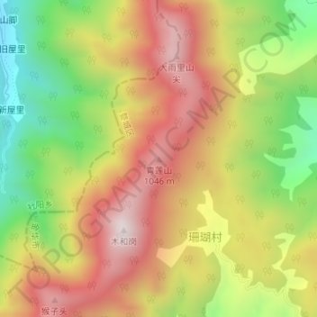 Topografische Karte 青莲山, Höhe, Relief