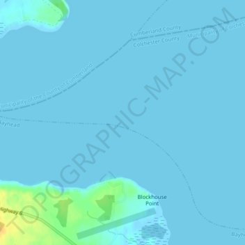 Topografische Karte Tatamagouche Bay, Höhe, Relief