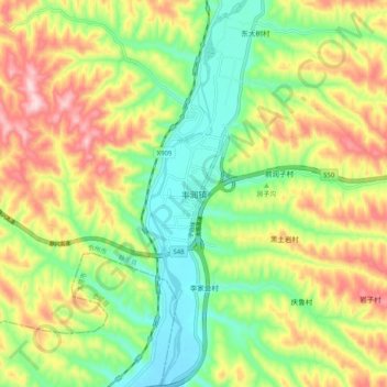 Topografische Karte 丰润镇, Höhe, Relief