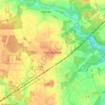 Topografische Karte Klein Süstedt, Höhe, Relief