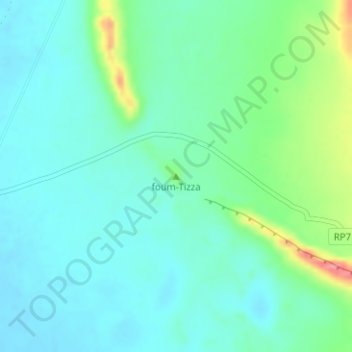 Topografische Karte foum-Tizza, Höhe, Relief
