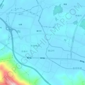 Topografische Karte 树兜, Höhe, Relief