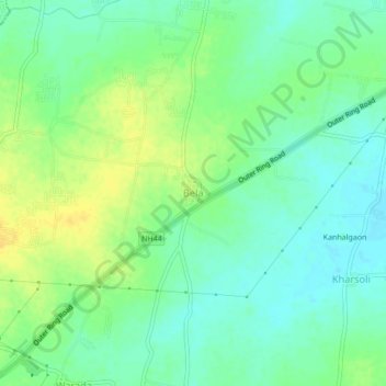 Topografische Karte Bela, Höhe, Relief
