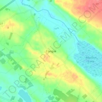 Topografische Karte Coogue, Höhe, Relief