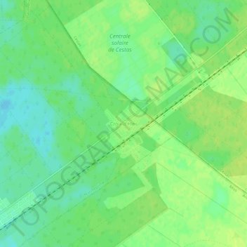 Topografische Karte Croix d'Hins, Höhe, Relief