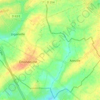 Topografische Karte Le Gros Chêne, Höhe, Relief