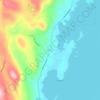 Topografische Karte Bolton, Höhe, Relief