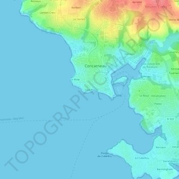 Topografische Karte Coat Pin, Höhe, Relief