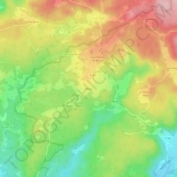 Topografische Karte Melay, Höhe, Relief