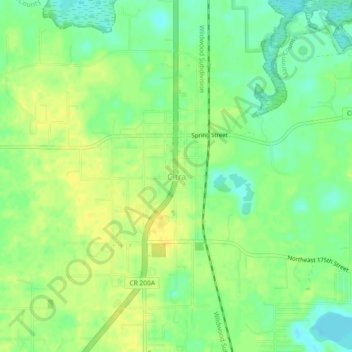 Topografische Karte Citra, Höhe, Relief