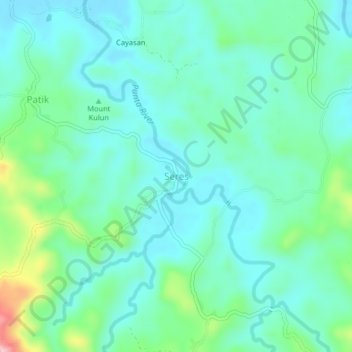 Topografische Karte Seres, Höhe, Relief