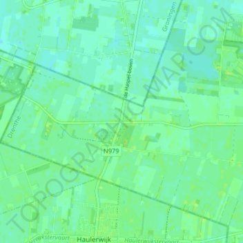 Topografische Karte Een-West, Höhe, Relief
