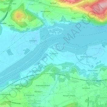 Topografische Karte Brenndorf, Höhe, Relief