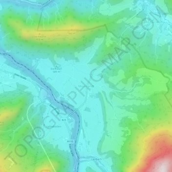 Topografische Karte Mooslandl, Höhe, Relief